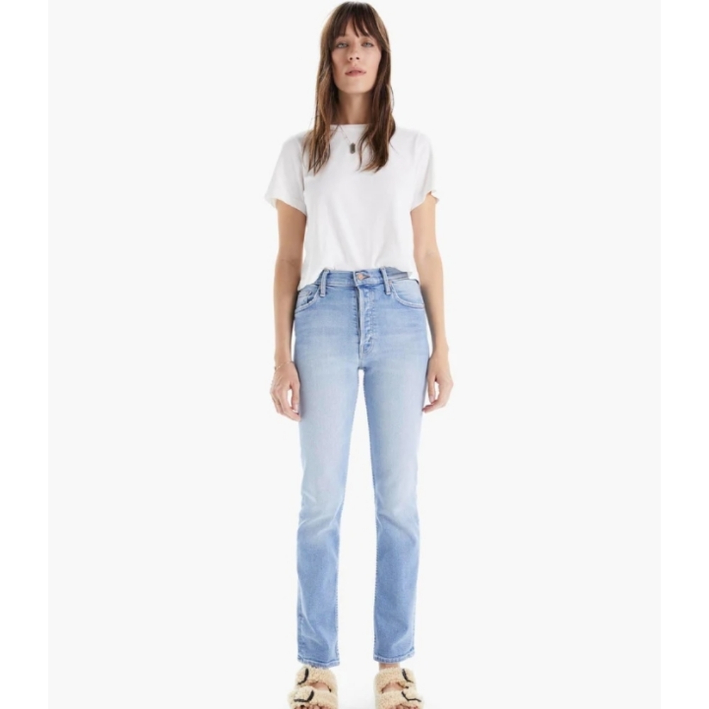 MOTHER High Rise Light Blue Jeans
